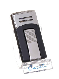Зажигалка Caseti сигарная, турбо, черно-серебристая