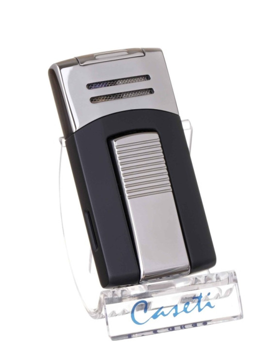 Зажигалка Caseti сигарная, турбо, черно-серебристая