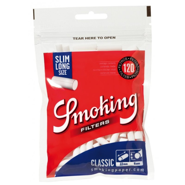 Фильтры для самокруток SMOKING Slim Classic Long 120, 6 мм