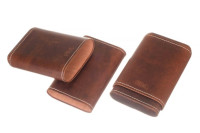 Чехол P&A на 4 сигары Робусто, натуральная кожа и кедр