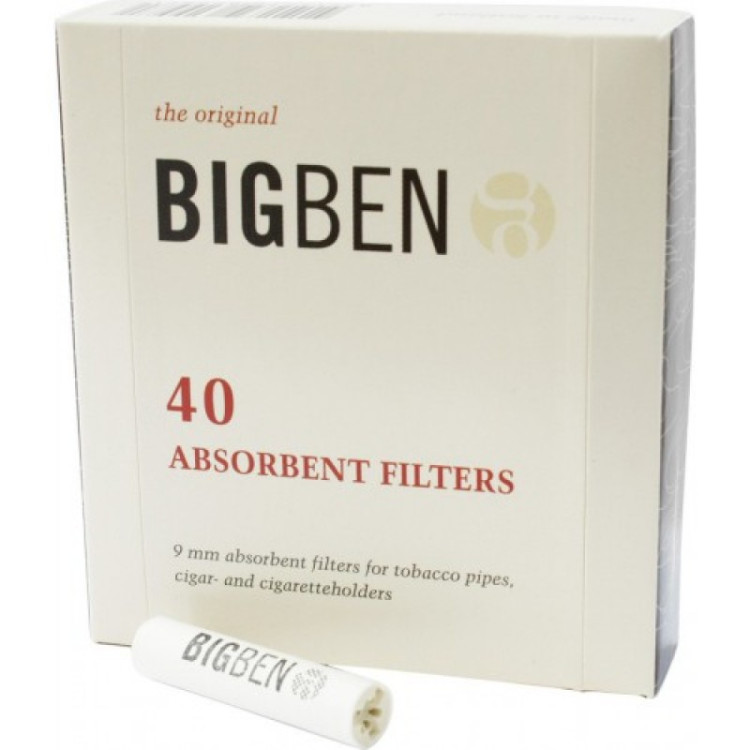 Фильтры для трубок  BIG BEN 40, 9 мм, charcoal