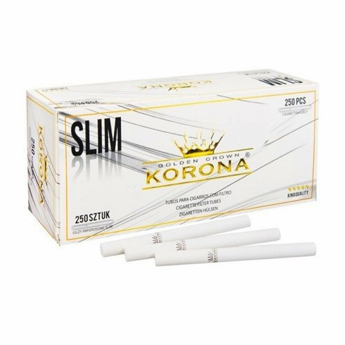 Гильзы сигаретные KORONA Slim White 250