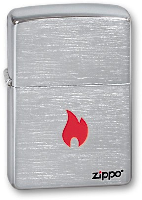 Зажигалка ZIPPO Flame с покрытием Brushed Chrome