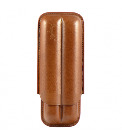 Футляр ANGELO для 2 сигар тёмно-коричневый 14см/15мм