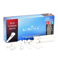 Гильзы сигаретные KORONA Slim Carbon White 120