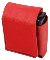 Футляр для пачки сигарет с кармашком для зажигалки,красная кожа