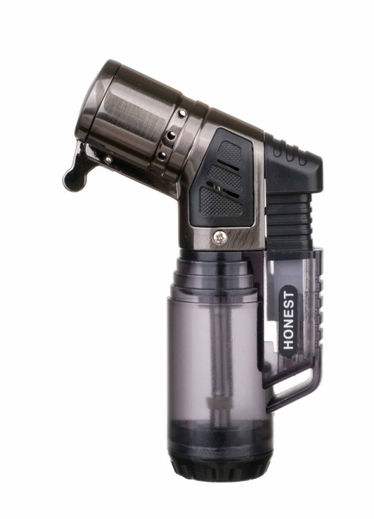 Зажигалка сигарная Honest, тройное пламя, черная