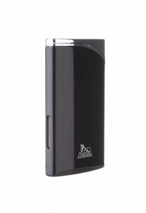 Зажигалка Lubinski "Гаэта", плоская, турбо, черный глянец