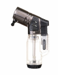 Зажигалка сигарная Honest, тройное пламя, прозрачная