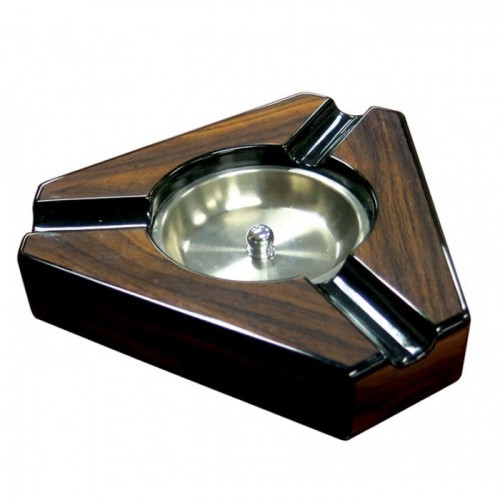 Пепельница Aficionado на 3 сигары Dark Maple & Black