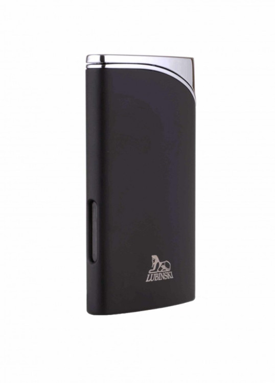 Зажигалка Lubinski "Гаэта", плоская, турбо, черная матовая